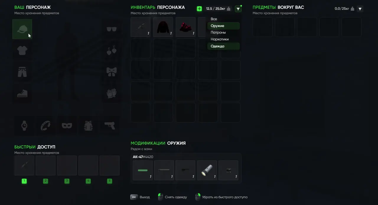 GTA V RP inventory interface